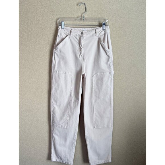 Aritzia Wilfred Free Brennan Pant High Waisted Utility Cargo Cream Gd Birch - Picture 8 of 14